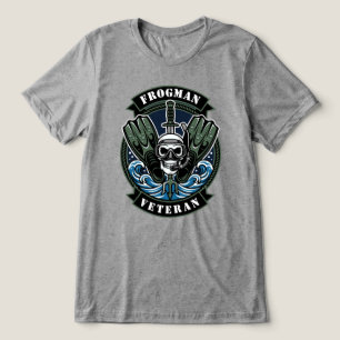 Froschmann-Veteran-Kampftaucher-Emblem Tri-Blend Shirt