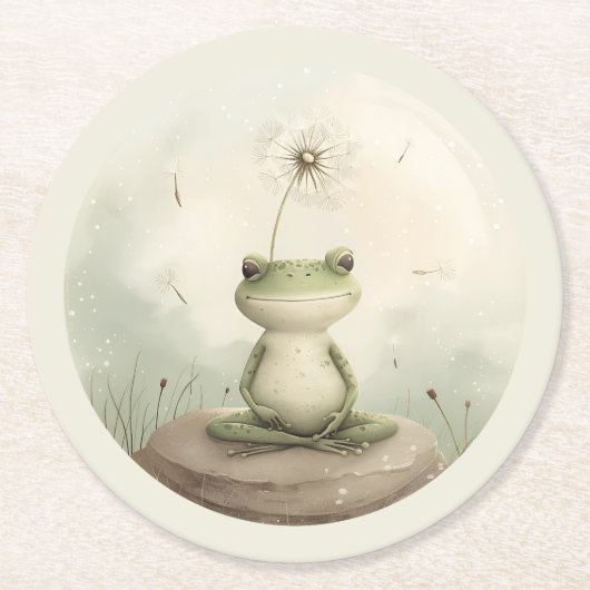 Froschmedikationsleuchte Runder Pappuntersetzer (Vorderseite)