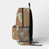 Froschmuster aus braunem Sage Bedruckter Rucksack (Rechts)