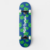 Froschmuster blaue Skateboard (Vorderseite)