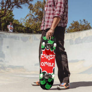 Froschmuster Comic individuelle Name Skateboard
