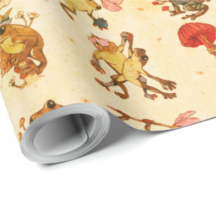 Froschmuster - Cottagecore-Stil Geschenkpapier