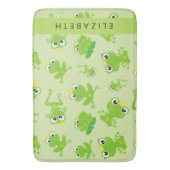 Froschmuster, grüne Frösche, Froschprinz, Ihr Name Badematte (Vorderseite Vertikal)
