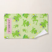 Froschmuster, grüne Frösche, Froschprinz, Ihr Name Badhandtuch Set (Handtuch)