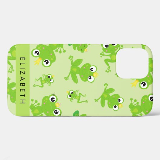 Froschmuster, grüne Frösche, Froschprinz, Ihr Name Case-Mate iPhone Hülle (Rückseite (Horizontal))