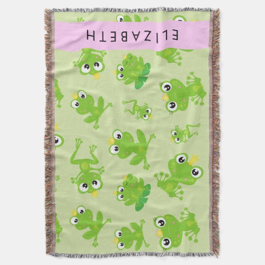 Froschmuster, grüne Frösche, Froschprinz, Ihr Name Decke (Vorderseite Vertikal)