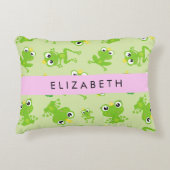 Froschmuster, grüne Frösche, Froschprinz, Ihr Name Dekokissen (Vorderseite)