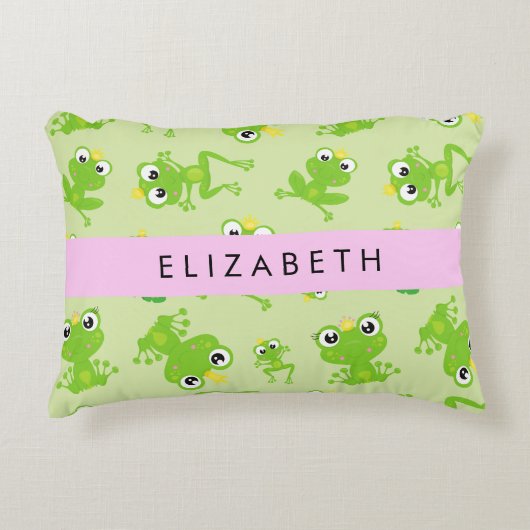 Froschmuster, grüne Frösche, Froschprinz, Ihr Name Dekokissen (Vorderseite)