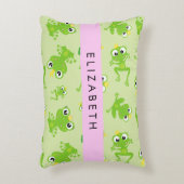 Froschmuster, grüne Frösche, Froschprinz, Ihr Name Dekokissen (Vorderseite(Vertikal))