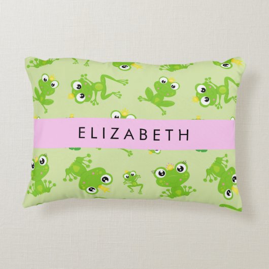 Froschmuster, grüne Frösche, Froschprinz, Ihr Name Dekokissen (Rückseite)