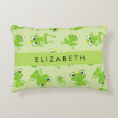 Froschmuster, grüne Frösche, Froschprinz, Ihr Name Dekokissen (Vorderseite)