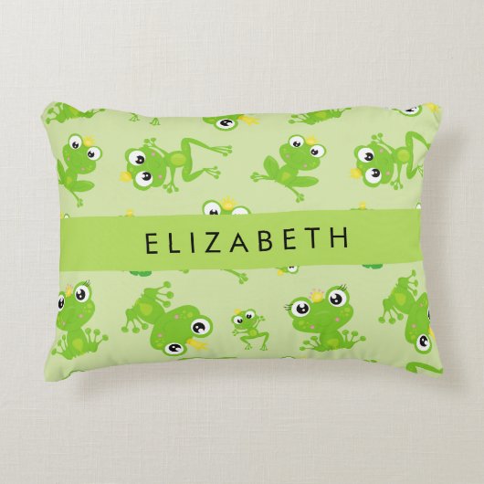 Froschmuster, grüne Frösche, Froschprinz, Ihr Name Dekokissen (Vorderseite)