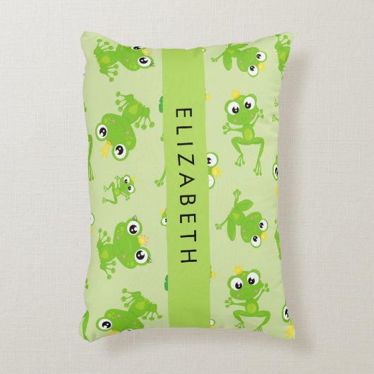 Froschmuster, grüne Frösche, Froschprinz, Ihr Name Dekokissen (Vorderseite(Vertikal))