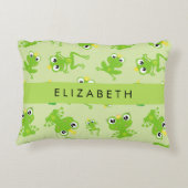 Froschmuster, grüne Frösche, Froschprinz, Ihr Name Dekokissen (Rückseite)