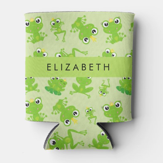 Froschmuster, grüne Frösche, Froschprinz, Ihr Name Dosenkühler (Vorderseite)