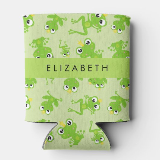 Froschmuster, grüne Frösche, Froschprinz, Ihr Name Dosenkühler (Rückseite)