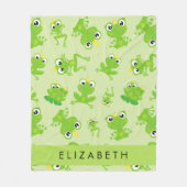 Froschmuster, grüne Frösche, Froschprinz, Ihr Name Fleecedecke (Vorderseite)