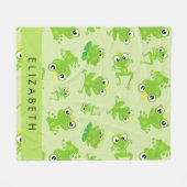 Froschmuster, grüne Frösche, Froschprinz, Ihr Name Fleecedecke (Vorderseite (Horizontal))