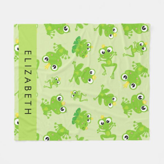 Froschmuster, grüne Frösche, Froschprinz, Ihr Name Fleecedecke (Vorderseite (Horizontal))
