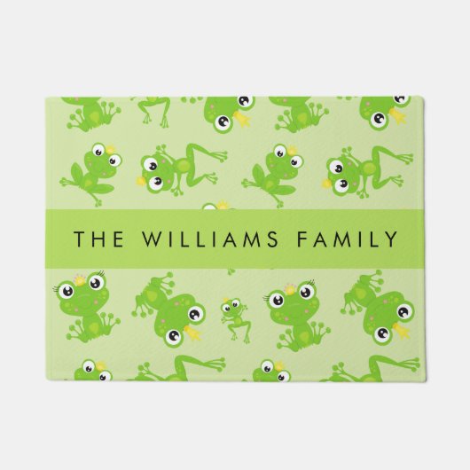 Froschmuster, grüne Frösche, Froschprinz, Ihr Name Fußmatte (Vorderseite)