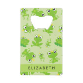 Froschmuster, grüne Frösche, Froschprinz, Ihr Name Geldbeutel Flaschenöffner (Vorderseite)