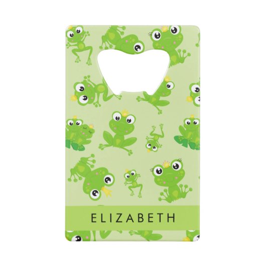 Froschmuster, grüne Frösche, Froschprinz, Ihr Name Geldbeutel Flaschenöffner (Vorderseite)