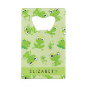 Froschmuster, grüne Frösche, Froschprinz, Ihr Name Geldbeutel Flaschenöffner (Rückseite)