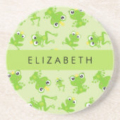 Froschmuster, grüne Frösche, Froschprinz, Ihr Name Getränkeuntersetzer (Vorne)