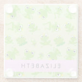 Froschmuster, grüne Frösche, Froschprinz, Ihr Name Glasuntersetzer (Rückseite)