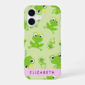 Froschmuster, grüne Frösche, Froschprinz, Ihr Name iPhone 16 Hülle (Rückseite)