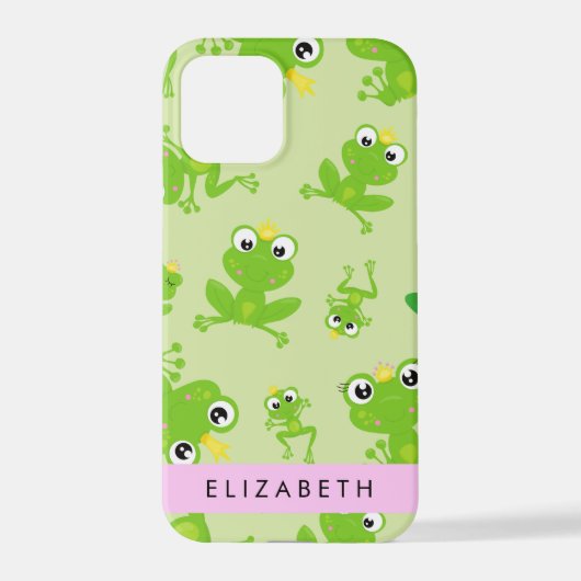 Froschmuster, grüne Frösche, Froschprinz, Ihr Name iPhone Hülle (Rückseite)