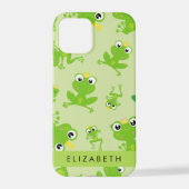 Froschmuster, grüne Frösche, Froschprinz, Ihr Name iPhone Hülle (Rückseite)