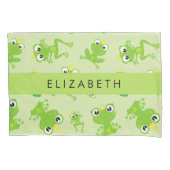 Froschmuster, grüne Frösche, Froschprinz, Ihr Name Kissenbezug (Vorderseite)