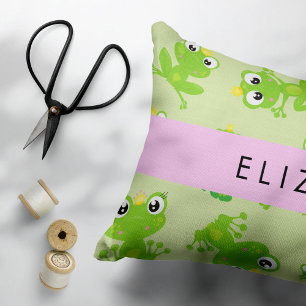 Froschmuster, grüne Frösche, Froschprinz, Ihr Name Kissenbezug
