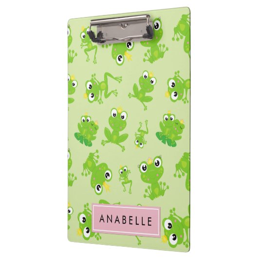 Froschmuster, grüne Frösche, Froschprinz, Ihr Name Klemmbrett (Links)
