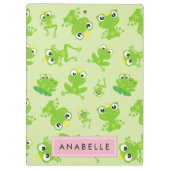 Froschmuster, grüne Frösche, Froschprinz, Ihr Name Klemmbrett (Rückseite)
