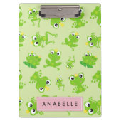 Froschmuster, grüne Frösche, Froschprinz, Ihr Name Klemmbrett (Vorderseite)