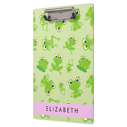 Froschmuster, grüne Frösche, Froschprinz, Ihr Name Klemmbrett (Links)
