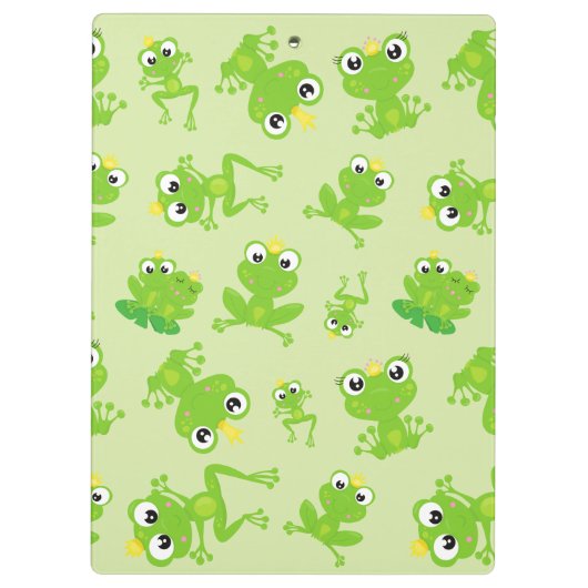 Froschmuster, grüne Frösche, Froschprinz, Ihr Name Klemmbrett (Rückseite)
