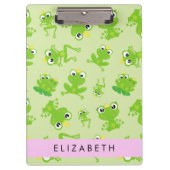 Froschmuster, grüne Frösche, Froschprinz, Ihr Name Klemmbrett (Vorderseite)
