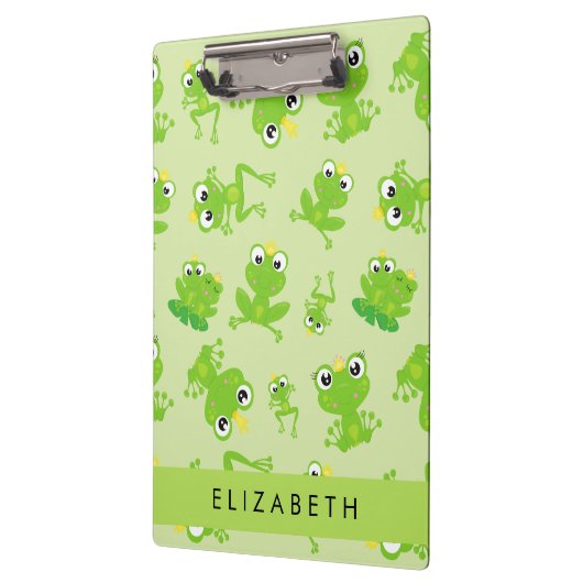 Froschmuster, grüne Frösche, Froschprinz, Ihr Name Klemmbrett (Links)