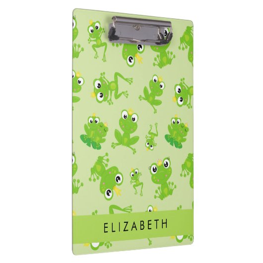 Froschmuster, grüne Frösche, Froschprinz, Ihr Name Klemmbrett (Rechts)