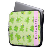 Froschmuster, grüne Frösche, Froschprinz, Ihr Name Laptopschutzhülle (Vorderseite Links)