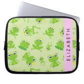 Froschmuster, grüne Frösche, Froschprinz, Ihr Name Laptopschutzhülle (Vorderseite)