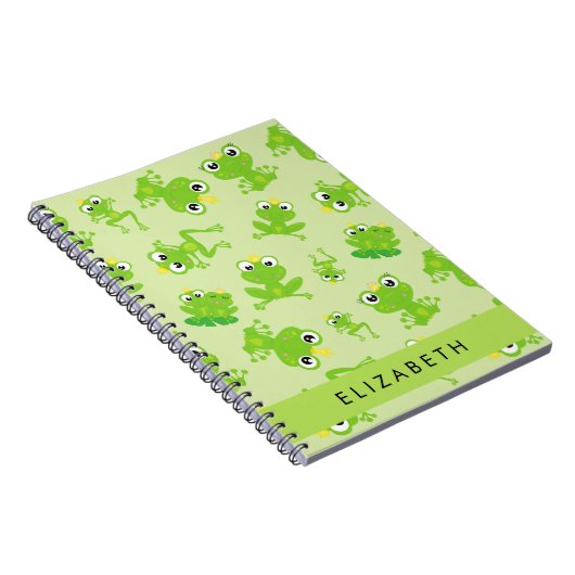 Froschmuster, grüne Frösche, Froschprinz, Ihr Name Notizblock (Rechte Seite)