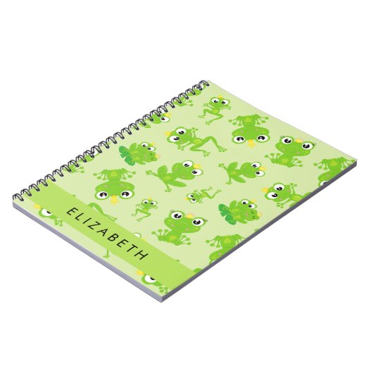 Froschmuster, grüne Frösche, Froschprinz, Ihr Name Notizblock (Linke Seite)