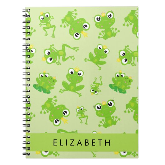 Froschmuster, grüne Frösche, Froschprinz, Ihr Name Notizblock (Vorderseite)