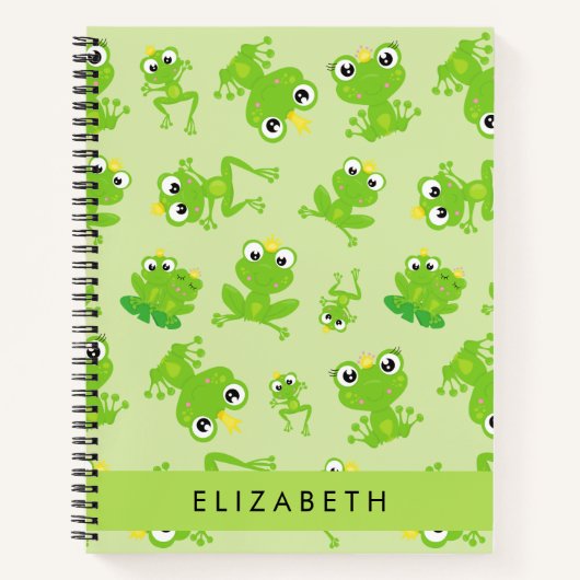 Froschmuster, grüne Frösche, Froschprinz, Ihr Name Notizblock (Vorderseite)