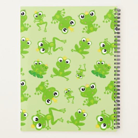 Froschmuster, grüne Frösche, Froschprinz, Ihr Name Planer (Rückseite)