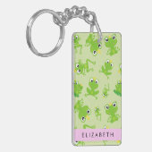 Froschmuster, grüne Frösche, Froschprinz, Ihr Name Schlüsselanhänger (Vorderseite links)